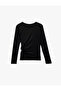 Slim Fit Long Sleeve Crew Neck T-Shirt with Metal Accessories - 4