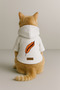 Printed Dog and Cat Outfit & Dress with Fleece Inside - White Color K Hooded Hoodie B1627 - 3