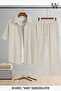 Crepe Fabric Short Sleeve Shirt - Trousers Set Stretch Fabric Unisex Women's Men's Set