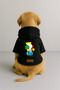 Printed Dog and Cat Clothing & Dress with Fleece Inside - Black Color K Hooded Hoodie B17F0