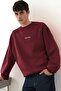 Men's Oversize Sweatshirt Chmp Studios Printed Burgundy – Crew Neck, 3 Thread Raster Printing - 3
