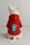 Printed Dog and Cat Clothing & Dress with Fleece Inside - Red Color K Hooded Hoodie B83D0