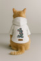 Printed Dog and Cat Clothing & Dress with Fleece Inside - White Color K Hooded Hoodie Bd84B - 3