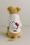 Printed Dog and Cat Outfit & Dress with Fleece Inside - White Color K Hooded Hoodie Bea80 - 2