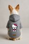 Printed Dog and Cat Outfit & Dress with Fleece Inside - Grey Color K Hooded Hoodie Bb0Ec