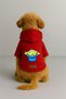 Printed Dog and Cat Clothing & Dress with Fleece Inside - Red Color K Hooded Hoodie B51Ff - 2