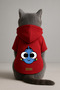 Printed Dog and Cat Clothing & Dress with Fleece Inside - Red Color K Hooded Hoodie B280F - 3