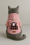 Printed Inside Fleece Dog and Cat Clothing & Dress - Pink Color K Hooded Hoodie B8C32 - 3