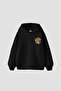 Vincent Dream Printed Oversized Unisex Black Hoodie - 4