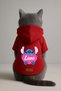 Printed Dog and Cat Clothing & Dress with Fleece Inside - Red Color K Hooded Hoodie B1C8D - 3