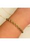 Gold Twisted Steel Bracelet – 4 mm Stylish Design Adjustable Unisex Bracelet - 4