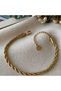 Gold Twisted Steel Bracelet – 4 mm Stylish Design Adjustable Unisex Bracelet