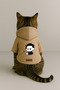 Printed Dog and Cat Outfit & Dress with Fleece Inside - Beige Color K Hooded Hoodie B692C - 3