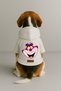 Printed Inside Fleece Dog and Cat Clothing & Dress - White Color K Hooded Hoodie B6210