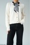 Women's Crew Neck Scarf Buttoned Knitwear Cardigan - 2