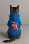 Printed Dog and Cat Outfit & Dress with Fleece Inside - Blue Color K Hooded Hoodie Bf28C - 3