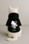 Printed Inside Fleece Dog and Cat Clothing & Dress - Black Color K Hooded Hoodie B8228 - 3