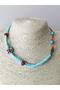Turquoise Red Beaded Women's Necklace