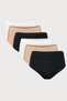 Women's 6-Piece Black White Skin Color Modal High Waist Panties Slip 6m1921
