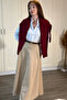 Suede Stylish Maxi Ecru Skirt - 6