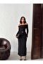Madonna Collar Waist Accessory Detailed Long Dress - 3