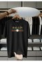 Unisex Oversized Printed Cotton Crew Neck Short Sleeve Black T-Shirt Ballin
