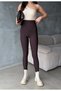 Women's Brown Fleece Inside High Waist t Shaping / Sculpting Flexible Shiny Stone Detailed Ş Fleece-Lined Winter Leggings - 3