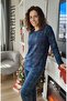 Women's Cotton Fabric Micro Suede Green with Navy Blue Checked Pajama Set - 4