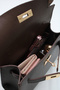 Women's Brown Scarf Detailed Faux Leather Hand, Arm and Shoulder Bag with Lock Closure - 6