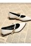 Women's Gold Buckled Leather Dyed High-Heeled Shoes 4 cm - 3
