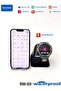 Round Smart Watch with 3 Pair Strap with Wireless Charger (RW 69 Blue and Gold) - 6