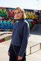 Women's Mock Neck Low Arm Zippered Regular Fit Knitted Sweatshirt Functional Durable Stylish - 3