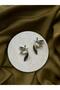 Green Gold Pearl Detailed Yusufcuk Women's Earrings - 3