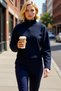 Women's Zippered Collar Low Sleeve Thessaloniki Knitted Sweatshirt Functional Durable Quality Sports