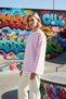 Women's Crew Neck Low Sleeve Striped Knitted Wide Cut Sweatshirt Functional Durable Stylish - 3