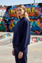 Women's Crew Neck Low Sleeve Zippered Oversized Thick Knitted Sweatshirt Functional Aesthetic - 3