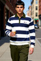Men's Polo Neck Standard Sleeve Striped Sweatshirt Functional Durable Quality Comfortable Stylish