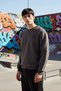 Men's Crew Neck Low Sleeve Oversized Thick Embroidered Sweatshirt Functional Durable Sports - 3