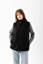 Women's Black Mock Neck Zippered Fleece Vest