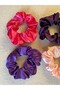 4-Piece Satin Scrunchie Hair Tie Set Colorful Rubber Band - 4