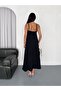 Women's Suspender Adjustable V-Neck Suspender Slit Trend Aerobin Long Dress - 4