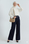 Women's Belted Palazzo Scuba Pants - 2