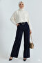 Women's Belted Palazzo Scuba Pants
