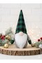 Christmas Ornament Gnome Scandinavian Lucky Dwarf Green Plaid 1 Piece