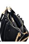 Black Nubuck Chain Detailed Pleated Women's Shoulder Bag - 8