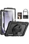 Case for Samsung Galaxy Tab A9+ 11" (2023) Shockproof with Rotating Stand & Strap, Black
