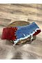 Wild Merlot Nubuck & Denim Handmade Genuine Leather Belt – Gold Detailed - 6