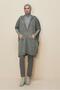 Hooded Tri̇ko Poncho 45898