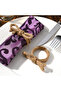 Dark Khaki 12pcs Linen Braided Bow Napkin Ring Set, Handmade Braided Flower Shaped Jute Napkin Ring， - 5