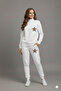 White Half Zippered Starz Star Leopard Printed Bottom Top Tracksuit Set - 2